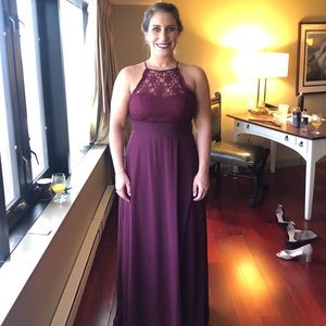 Bill Levkoff Wine Colored Bridesmaid Dress #1464